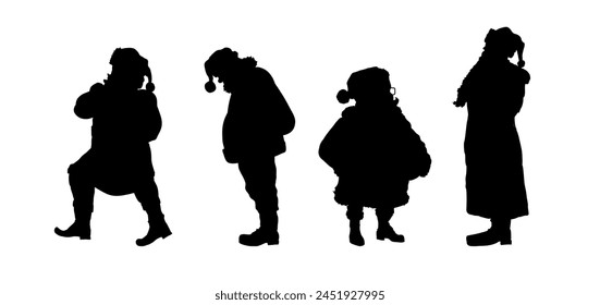 Set of Santa Claus silhouettes	