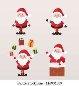 Set of Santa Claus. vector illustration.