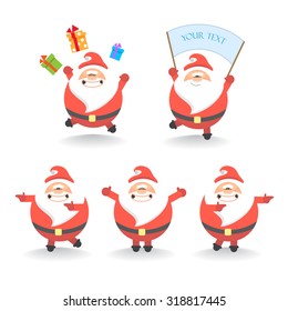Set of Santa Claus. vector illustration.
