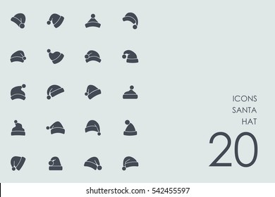 Set of Santa hat icons