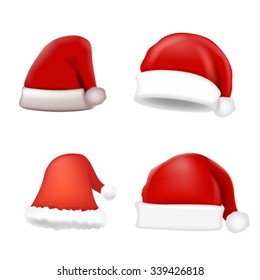 Set of santa hat. Vector