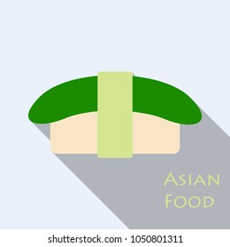 Set of sashimi salmon icon in flat style, vector