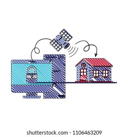 set satellital technology icons