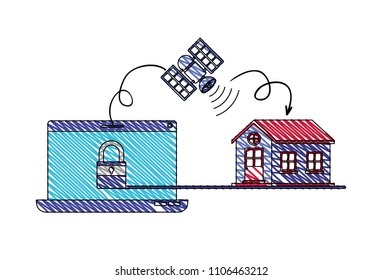 set satellital technology icons