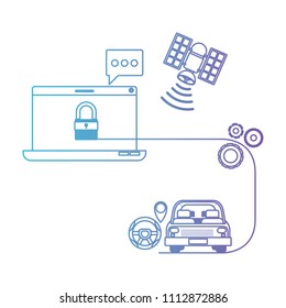 set satellital technology icons