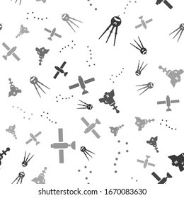 Set Satellite, Great Bear constellation, Ray gun and Satellite on seamless pattern. Vector