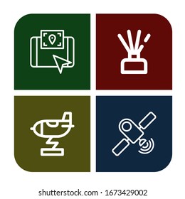 Set of satellite icons. Such as Gps, Diffuser, Rocket, Satellite , satellite icons