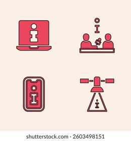 Set Satellite, Information, Interview and  icon. Vector