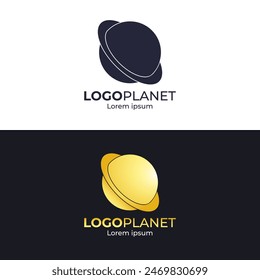 set of saturn logo. vector illustration