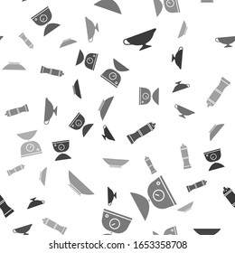 Set Sauce boat, Scales, Pepper and Bowl on seamless pattern. Vector