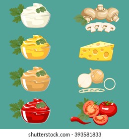 Set sauces for meat dishes and fast food.