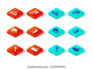 Set Sauna brush, Mortar and pestle, Lemon, Washcloth, thermometer and Aroma candle icon. Vector