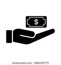 Set of Save Money Icon. Money with hand signs. Vector Illustration.