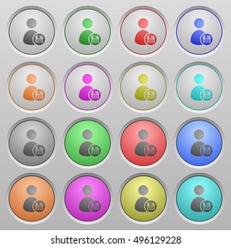 Set of save user account plastic sunk spherical buttons.