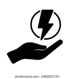 Set of Saving energy icons collection. Renewable and maintainable electricity power energy sign. Vector Illustration.