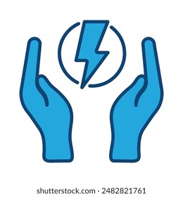 Set of Saving energy icons collection. Renewable and maintainable electricity power energy sign. Vector Illustration.