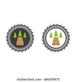 A set of sawmill icons.