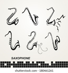 Set saxophones sign for design. vector illustration