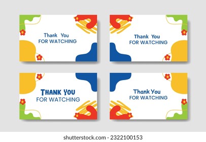 Set Say thanks minimalist square banner template. Suitable for social media posts, flyer,backgroud and web internet ads