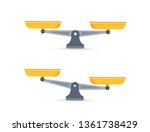 Set of scales. Bowls of scales in balance, an imbalance of scales. Libra, vector illustration