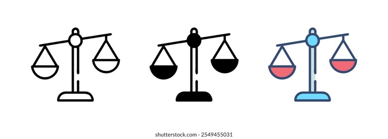 Set of scales. An imbalance of scales. Libra, vector illustration