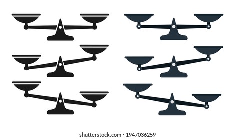 Conjunto de escalas. Icono de Libra. Icono plano. Ilustración del vector