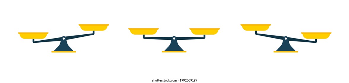 Conjunto de escalas. Icono de Libra. Icono plano. Ilustración del vector