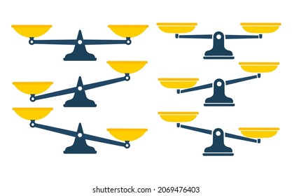 Set of scales. Libra icon. Flat icon. Vector illustration