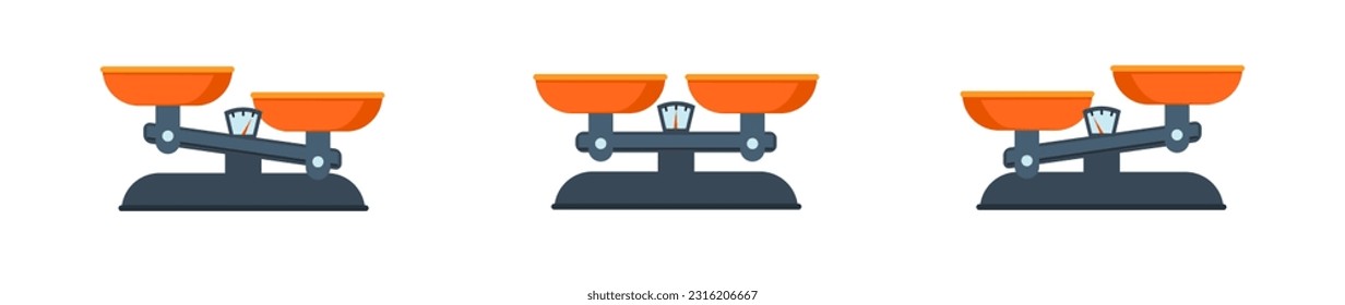 Set of scales. Libra icon. Flat icon. Vector illustration