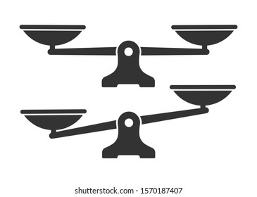 Set of scales or libra icon. Vector illustration