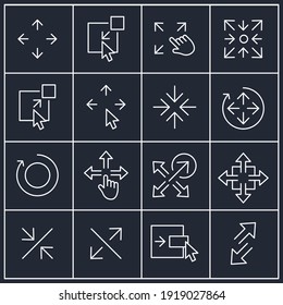 Set of Scaling Arrow icon. Resize pack symbol template for graphic and web design collection logo vector illustration