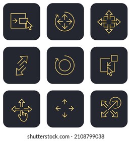 Set of Scaling Arrow icon. Resize pack symbol template for graphic and web design collection logo vector illustration