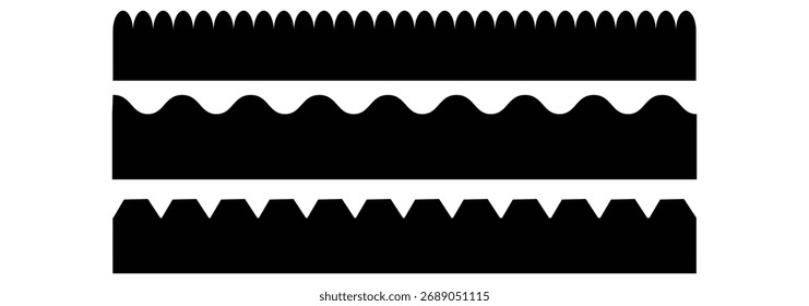 Conjunto de bordes festoneados, conjunto de bordes festoneados, conjunto de bordes festoneados