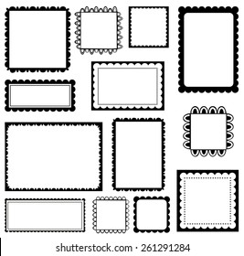 Set of scalloped frames