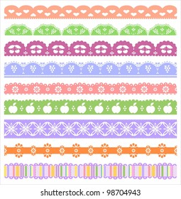 Set of scalloped vector borders