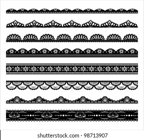 Set of scalloped vector borders