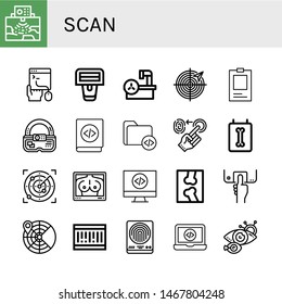 Set of scan icons such as Radar, Coding, Barcode scanner, Magnetic resonance, ID, Ar, Fingerprint, X ray, Mammogram, Code, Fingerprint scan, Barcode, Eye scan ,