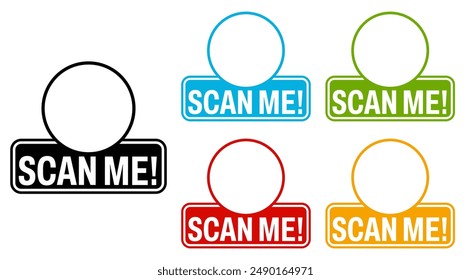 set scan me icon. barcode labels for payment and identification template design vector illustration