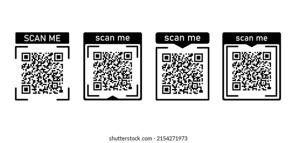 Set Scan Me Icons Frame Qr Stock Vector (Royalty Free) 2154271973 ...