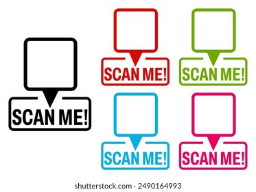 set scan me vector frame . barcode sign label sticker design vector illustration