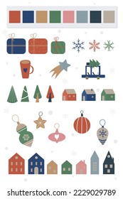 Set of Scandinavian Christmas elements