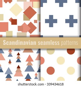 Set of scandinavian patterns. Geometric patterns. Stock vector.