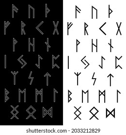 Set Scandinavian Runes Runic Alphabet Elder Stock Vector (Royalty Free ...