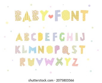 Set Scandinavian style font design. Simple vector alphabet for postcards, posters, prints, t-shirts. Alphabet for children. For children's decor.