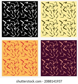 Set of scandinavian style seamless pattern background with simple strokes. Trendy and modern contemporary vector illustration for printed fabric, fashion, cover, design, wallpaper, layout, background.