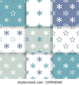 Set of Scandinavian trend seamless pattern. Minimalistic vector seamless pattern perfect for wallpaper, textil cotton print, bed linen, holiday package or wrapping paper.