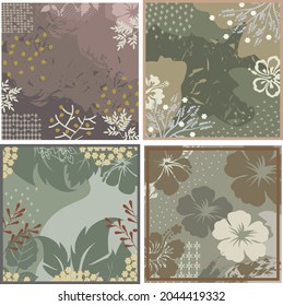 Establece el patrón de floración abstracto de la bufanda. para Bandanas, pareos, almohadas y para el diseño textil doméstico, pañuelos textiles, mantas, tejidos, alfombras, almohadas, servilletas