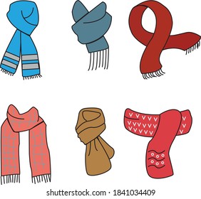 Set of scarves for boys and girls in cold weather