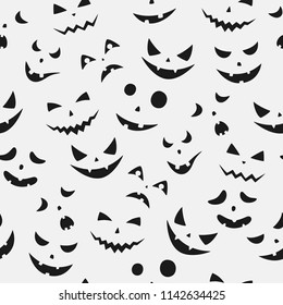 Set of scary faces Halloween pumpkins