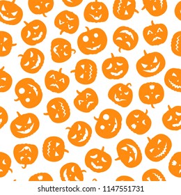 Set of scary faces Halloween pumpkins